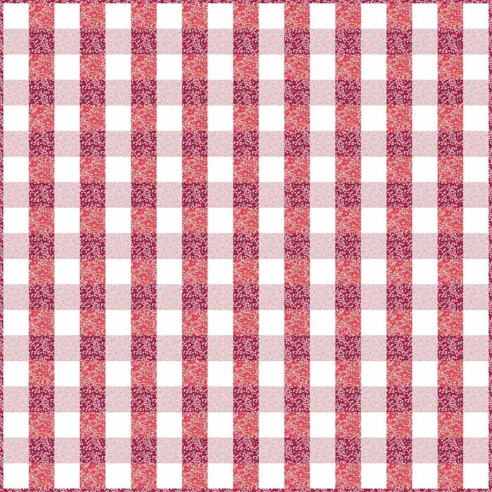 Pink and Red Gingham Patchwork Quilt Kit